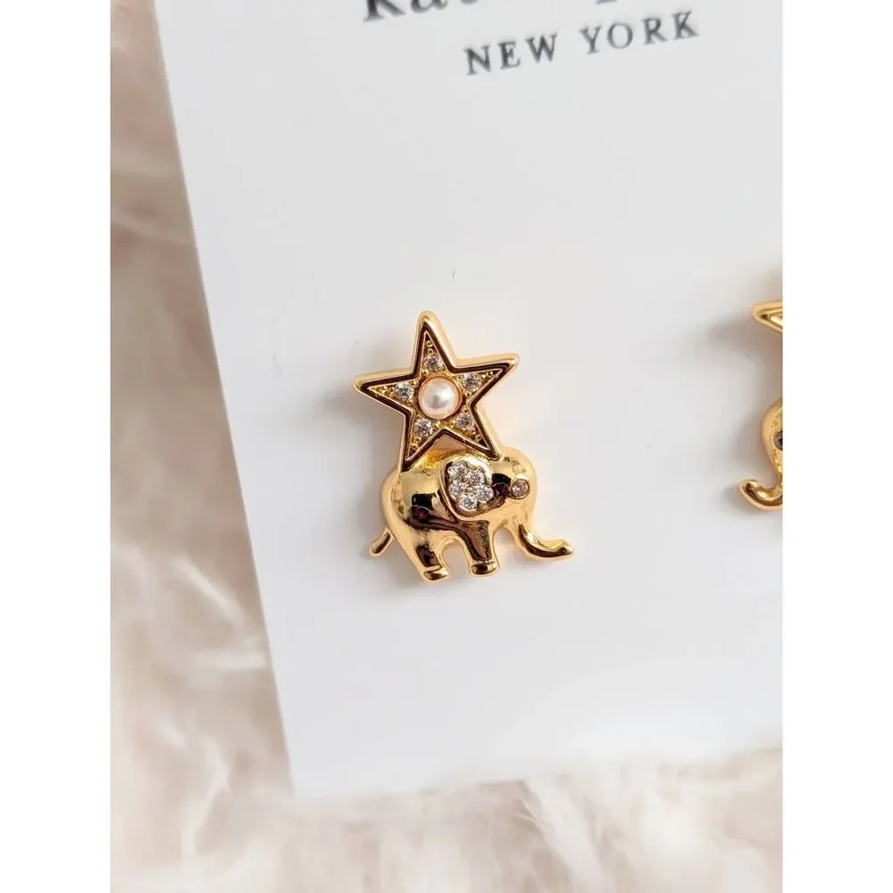 Kate Spade NY Winter Carnival Elephant Star Stud Earrings